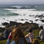 Crowds on headland at Cribbar