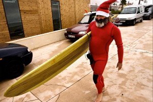 surfing santa