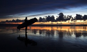 Saunton Sands sunset surfer