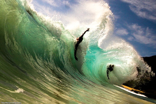 Bare body surfing  Surfer Dad