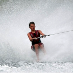 kid water skiing