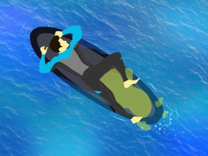 Urinating in a wetsuit