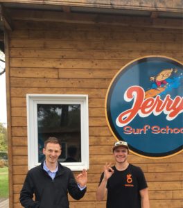 Seignosse. Matt and Simon at Jerry Surf school