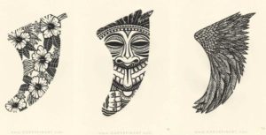Cool surf fin art by Tom Metcalf