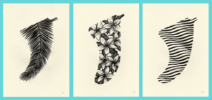 Carve surf fin prints