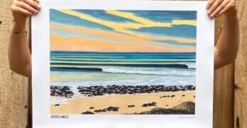 Ingrid Nuss holding J Bay Lockdown print optimised