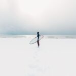 Surfer in the snow